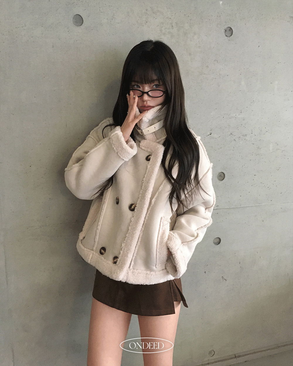 プーヴ羊毛ショートムートンジャケット