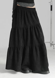 絨面布長版半身裙