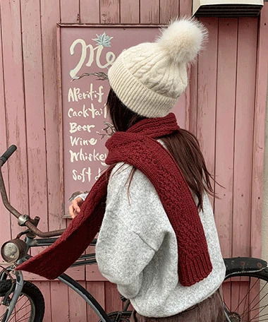 ルマンケーブル編みマフラー