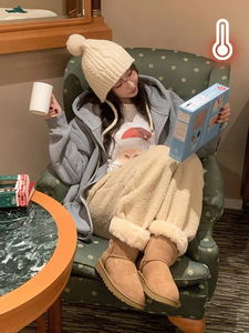 Crow Fleece-lined two-way loose- Loose-fit hooded zip-up