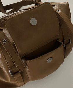 Case Square Pocket Leather Shoulder Bag Crossbody Bag 2 Colors