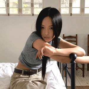 호린 셔링 반목 폴라 반팔 티셔츠