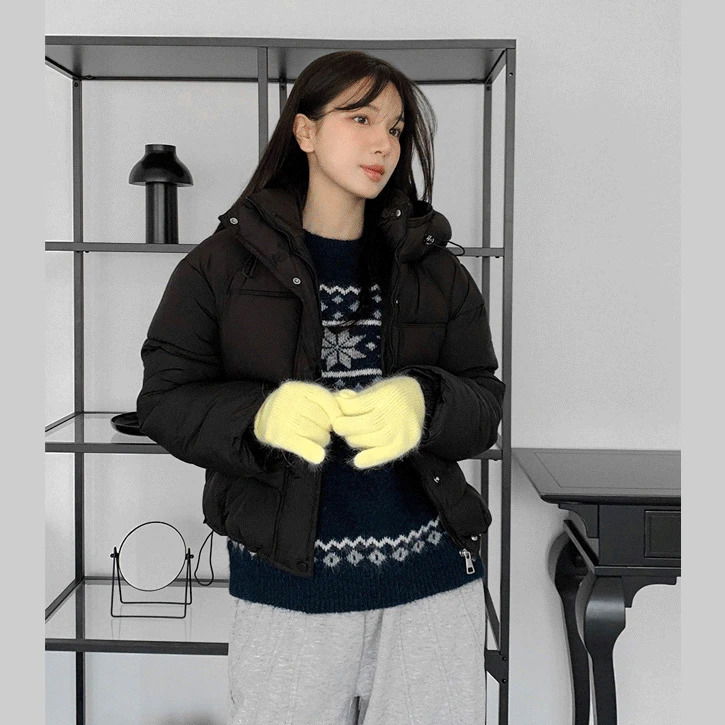 連帽舖棉短版羽絨外套