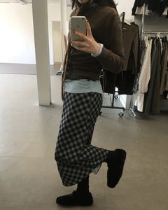 Melo chiffon check skirt