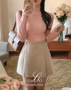 メイド)ふんわりインナーボアハーフネックTシャツ