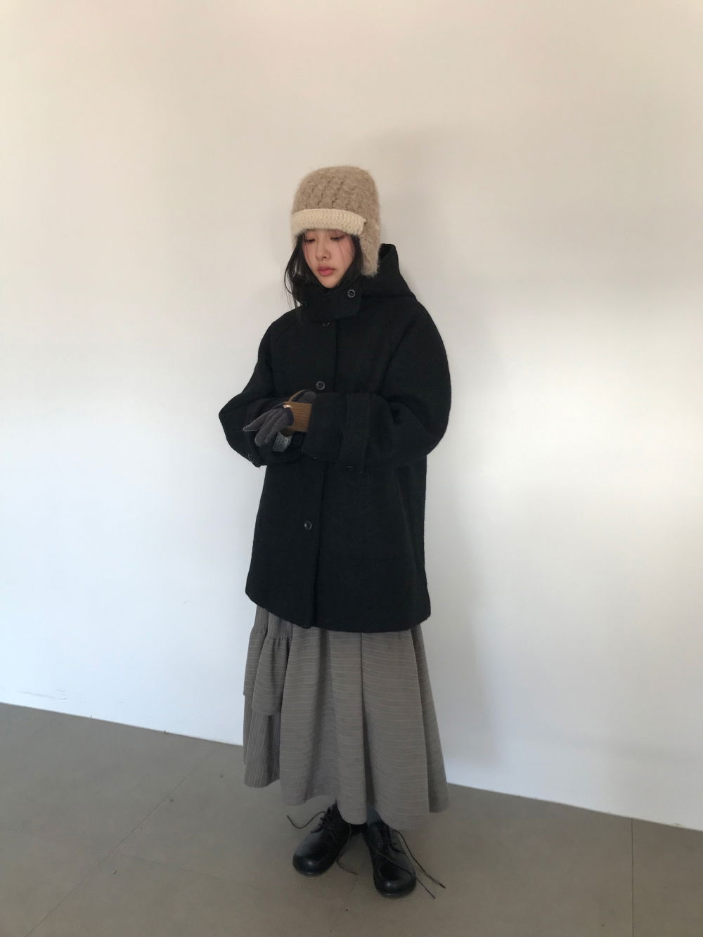 코트 모델 착용 이미지-S1L14