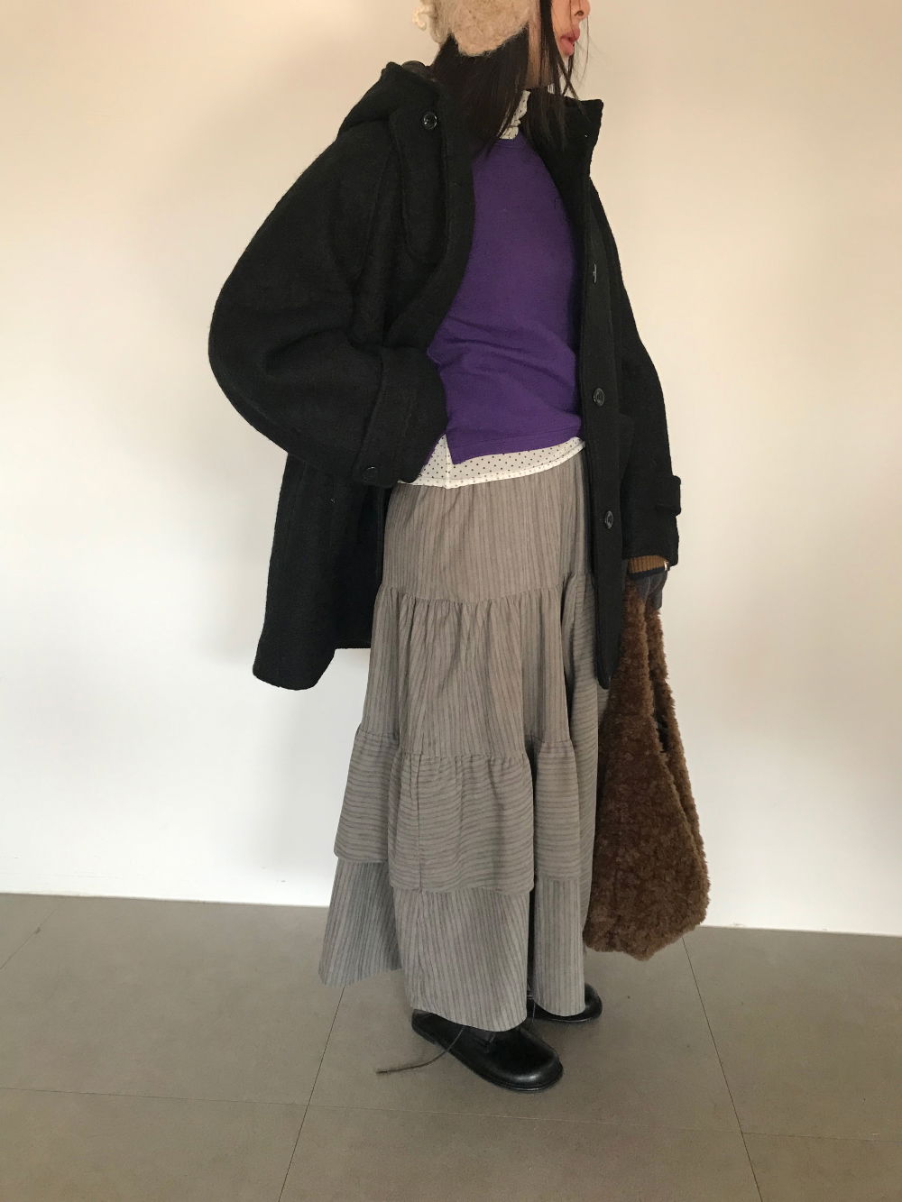 코트 모델 착용 이미지-S1L31