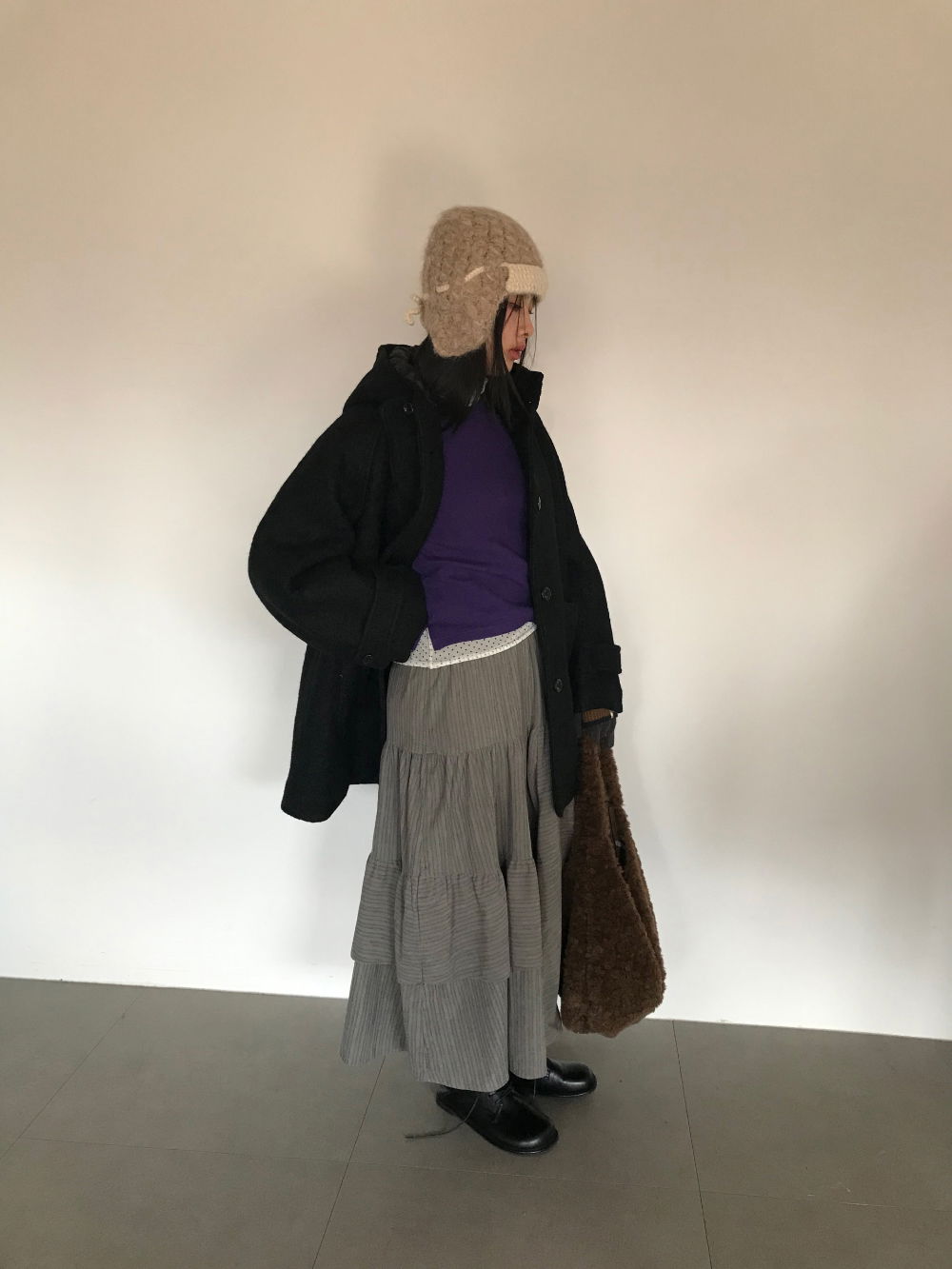 코트 모델 착용 이미지-S1L13