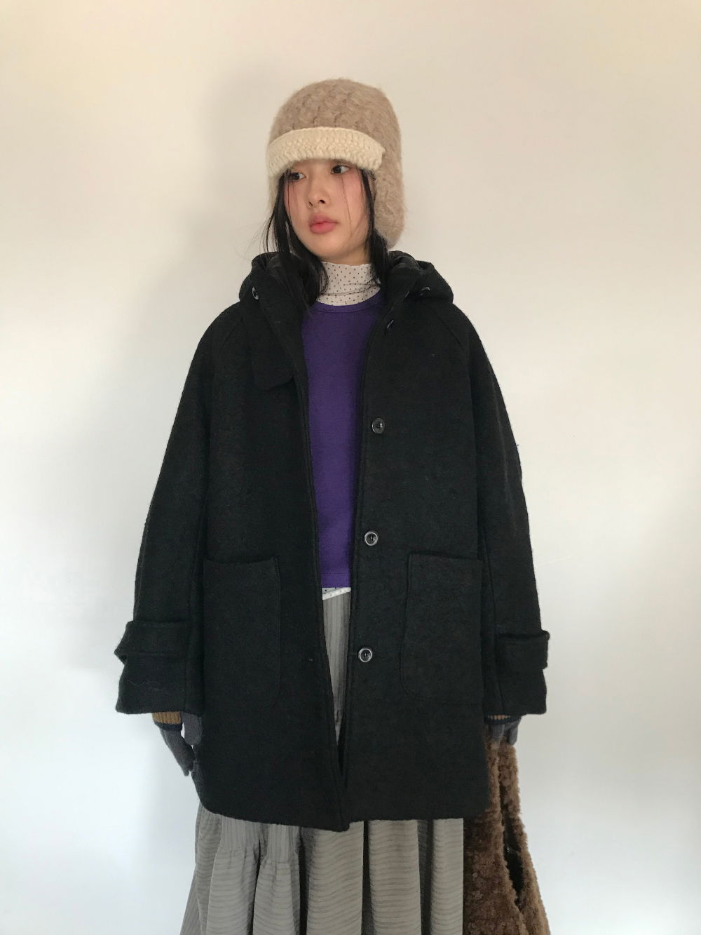 코트 모델 착용 이미지-S1L26