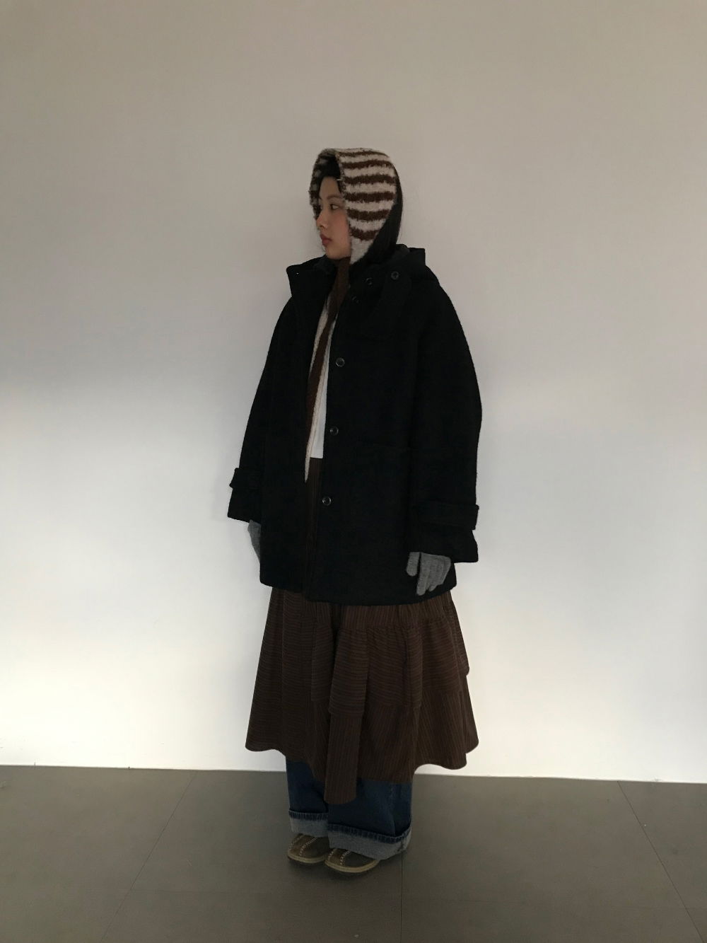 코트 모델 착용 이미지-S1L41