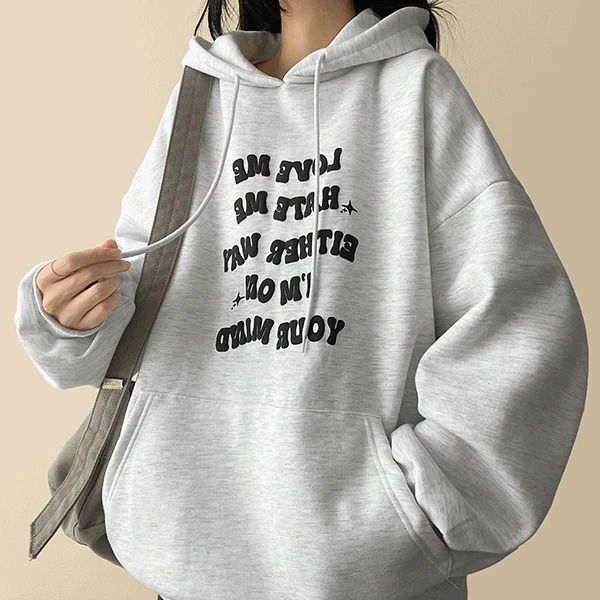 유어 발포 레터링 양기모후드 (3color) H&L