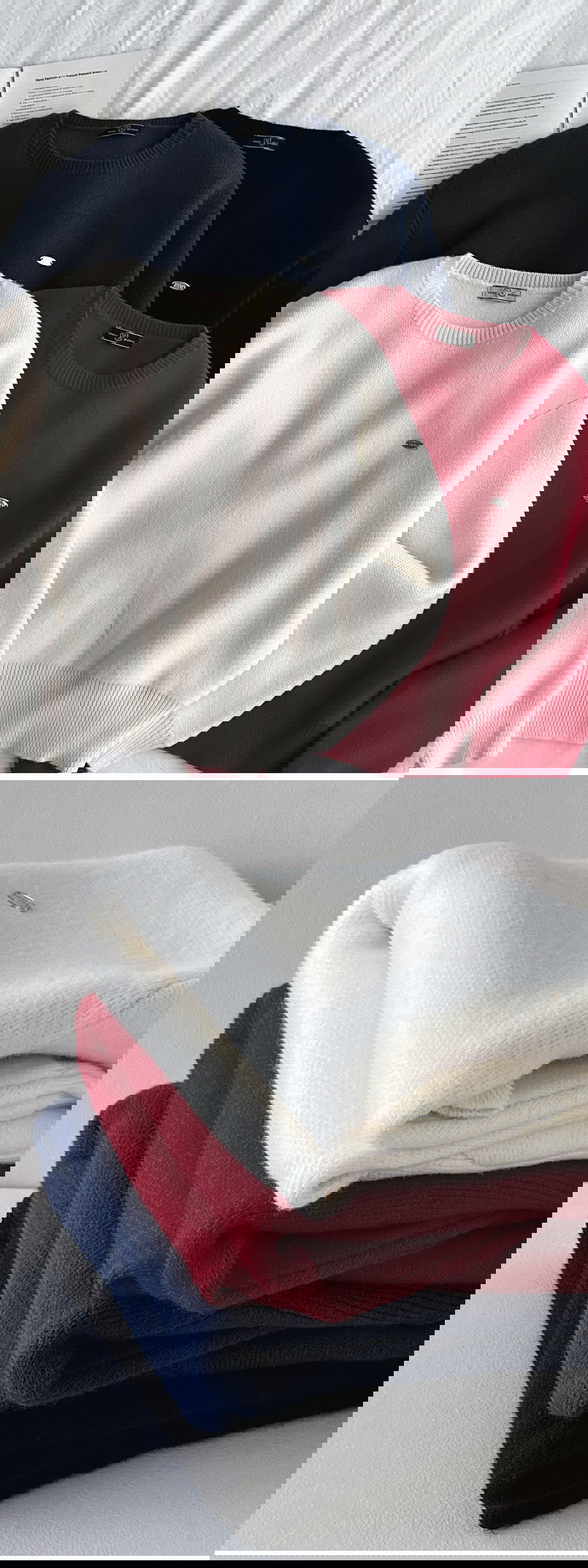 렌포드유 라운드넥 펜던트 니트