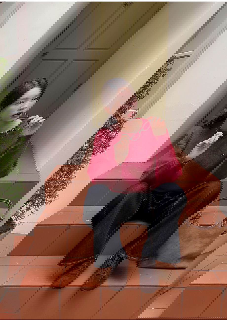 렌포드유 라운드넥 펜던트 니트