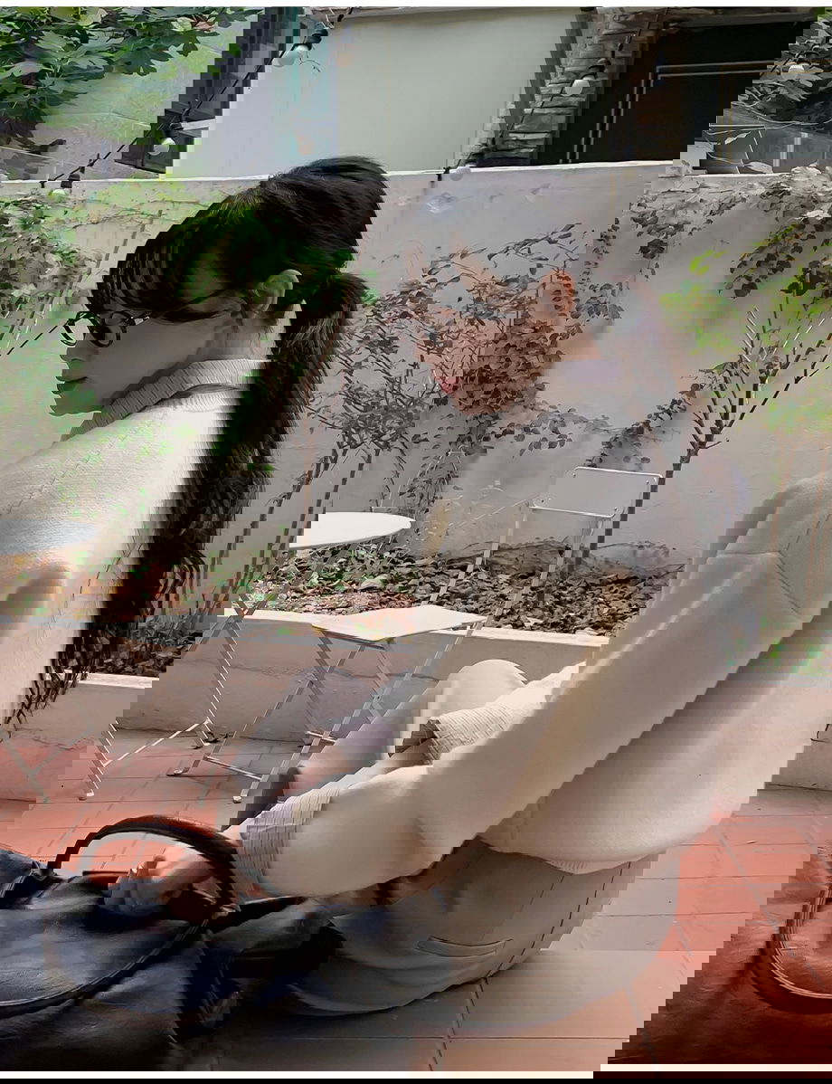 렌포드유 라운드넥 펜던트 니트