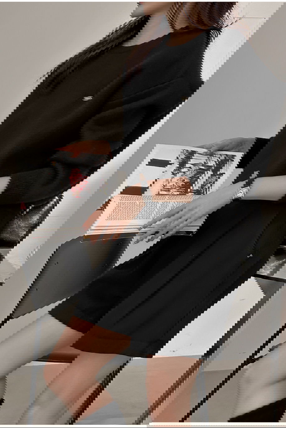 렌포드유 라운드넥 펜던트 니트