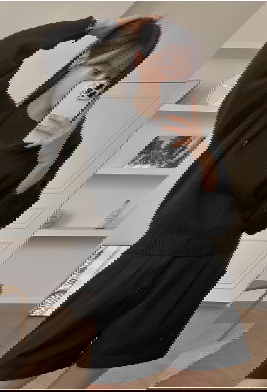 렌포드유 라운드넥 펜던트 니트