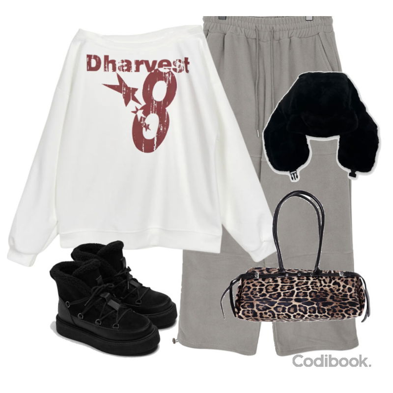 haengzassi 밍크 방한 군밤 귀달이 모자 (5 color),CHAAKAN 코븐 무스탕 앵클부츠 더착한 WTSDR4g856,wonderwonder 키무 호피 바게트 숄더백등을 매치한 코디