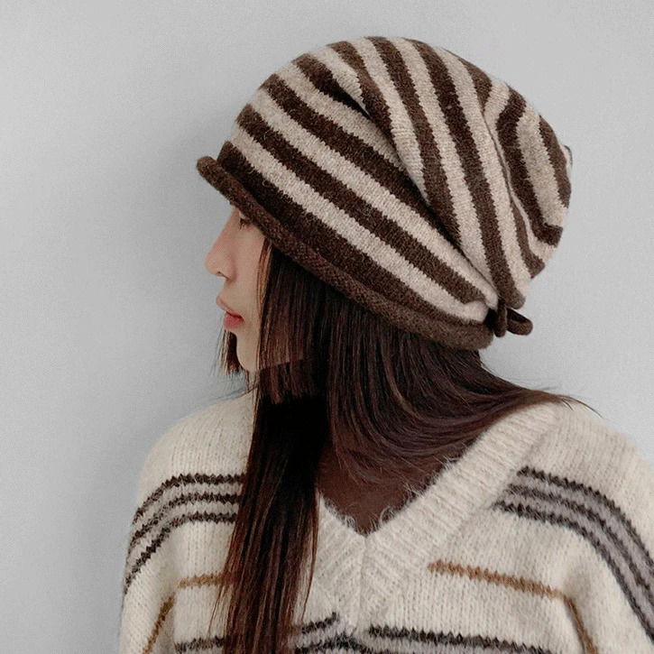 バックシャーリングリボン2 ルーズフィットニット帽