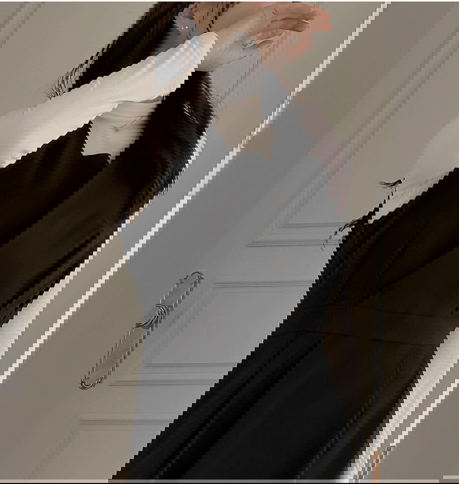 리리앤코 에즈리딘 피치기모 랩스타일 뷔스티에 롱 원피스