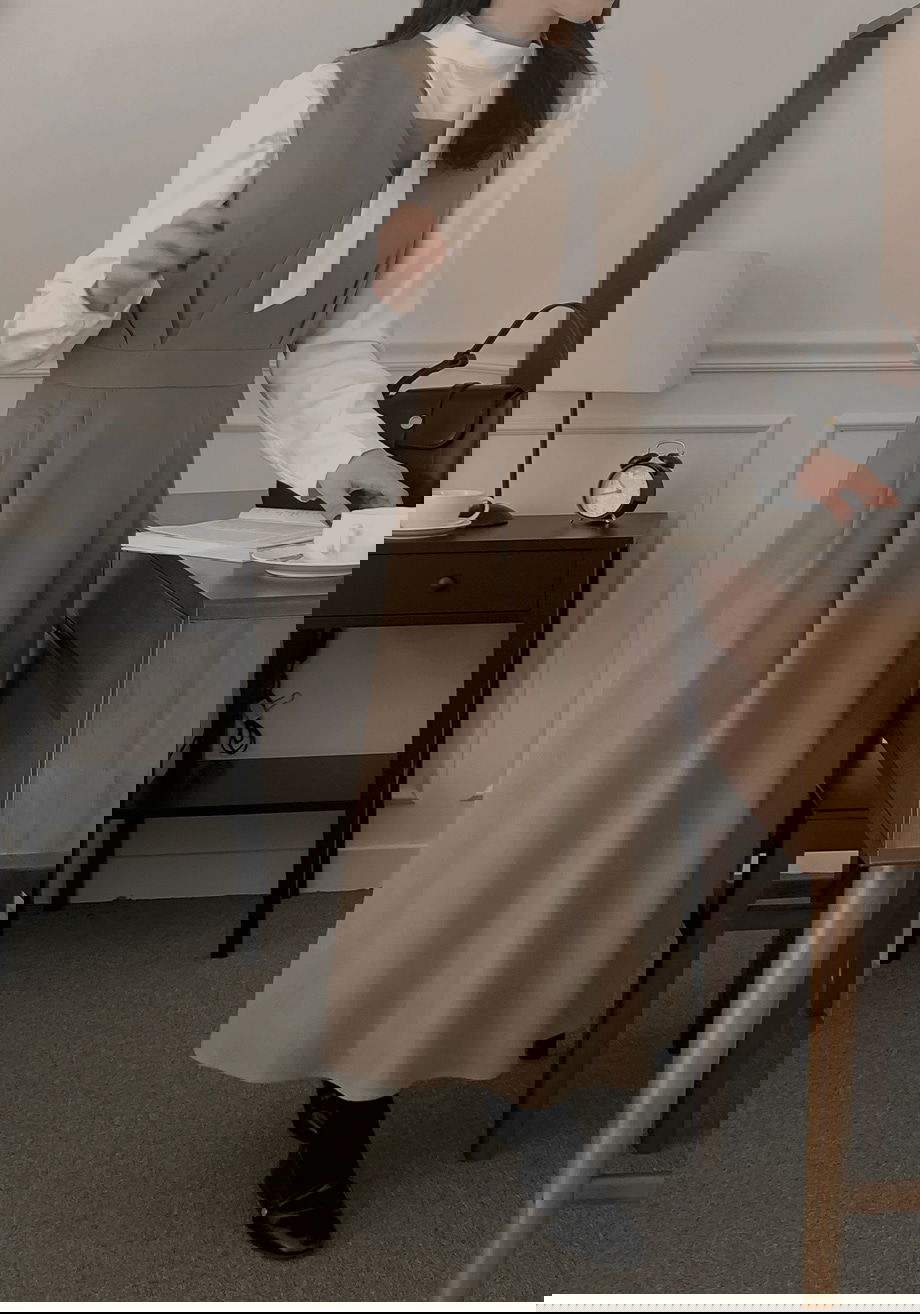 리리앤코 에즈리딘 피치기모 랩스타일 뷔스티에 롱 원피스