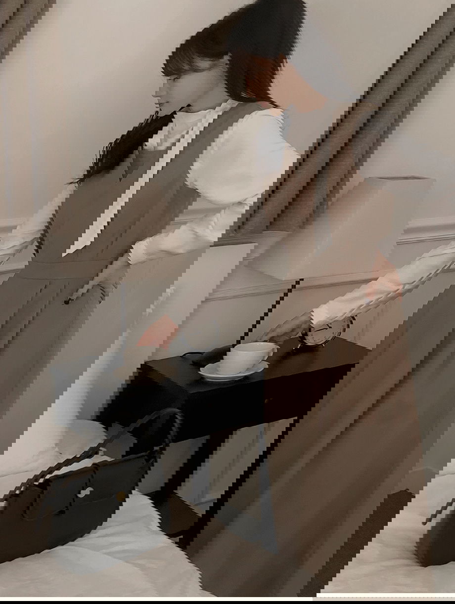 리리앤코 에즈리딘 피치기모 랩스타일 뷔스티에 롱 원피스