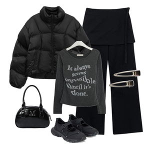 パンツ,ダウンジャケット,スニーカー 코디