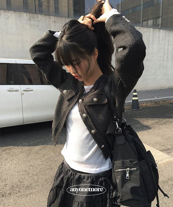 質感排扣短版針織外套