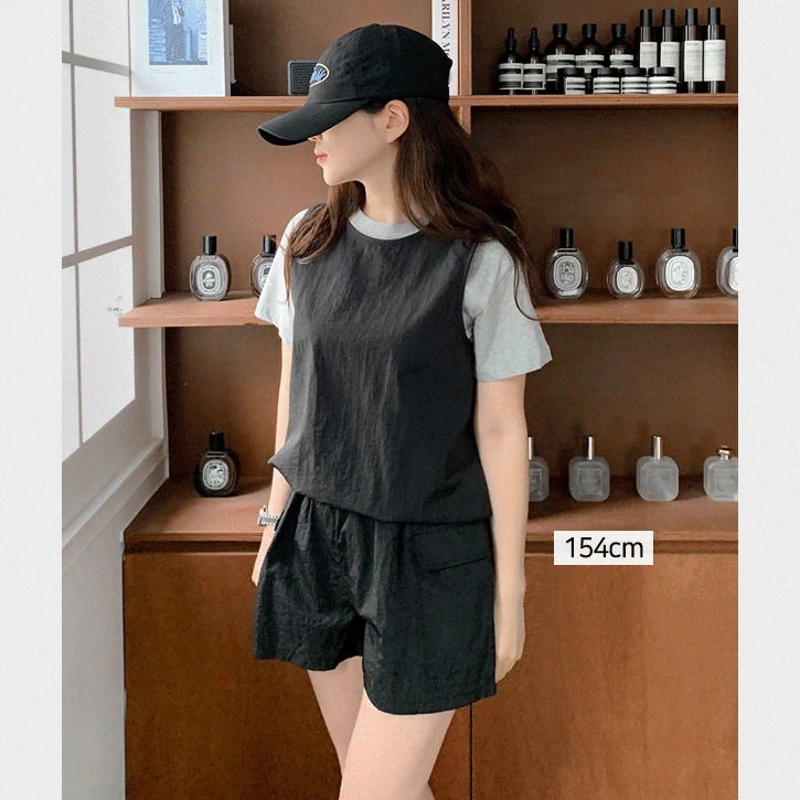 BASRAKSET Stopper Vest & Banding Shorts Set