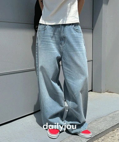 Cotis point Faded wide denim pants