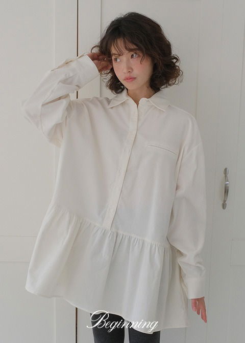 Pin-corduroy mini shirt Dress 短裙