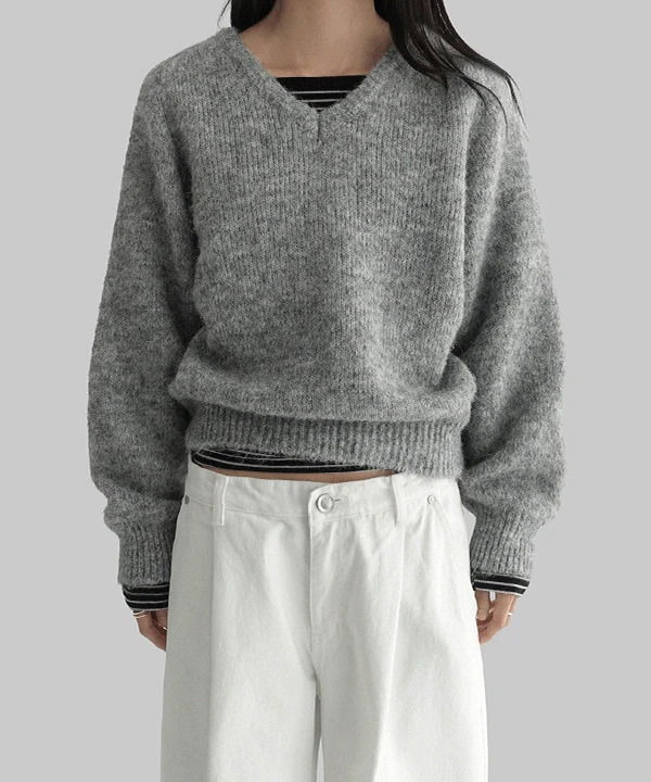 Everin Wool Overfit V- V-Neck Knitwear 