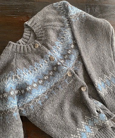 北歐風寬鬆圓領針織外套