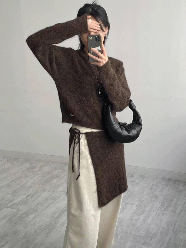 Mohair Layered Knitwear Two-Piece