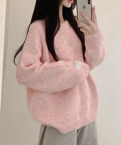 카누 데일리 오버핏 패치 라운드 니트 5color