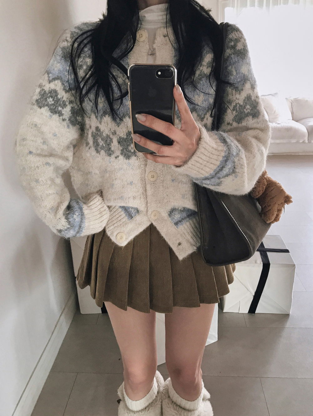 카디건 모델 착용 이미지-S1L73