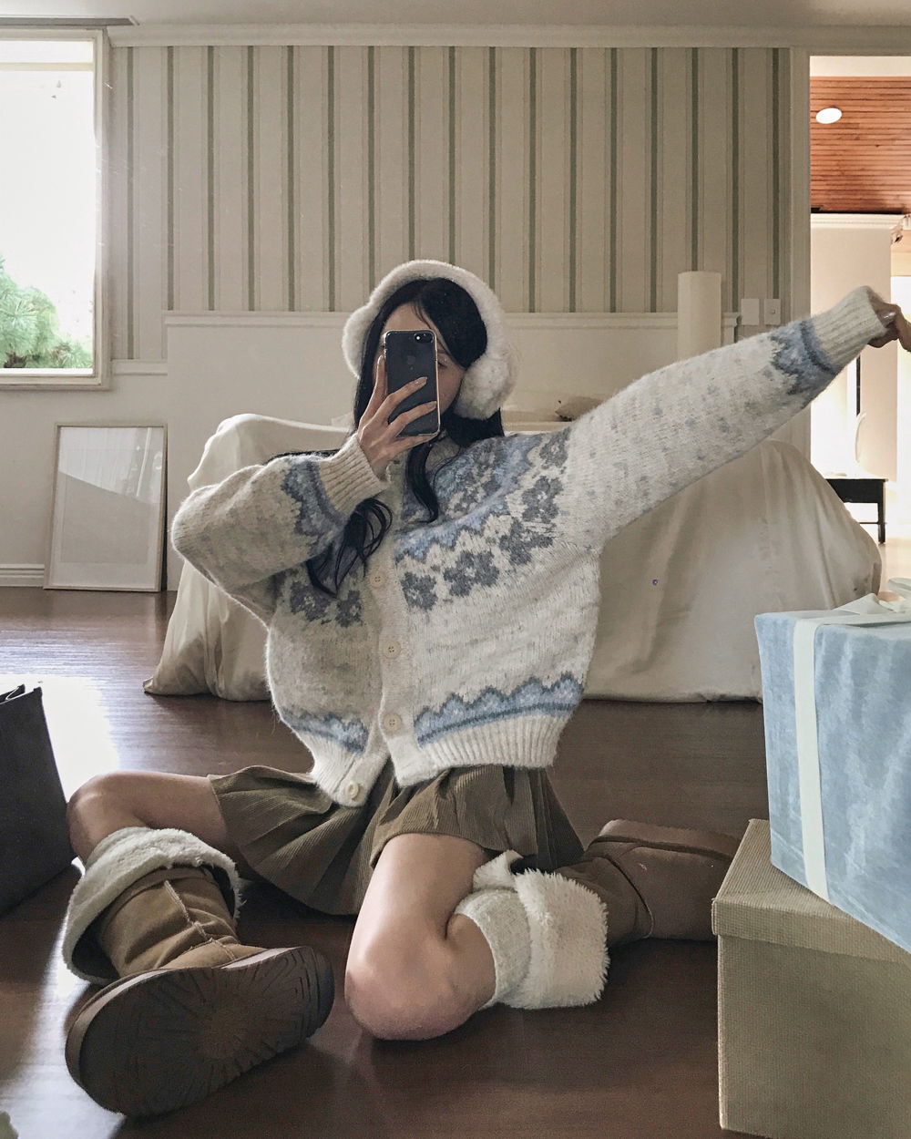 카디건 모델 착용 이미지-S1L77