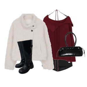 스커트,니트,자켓 코디