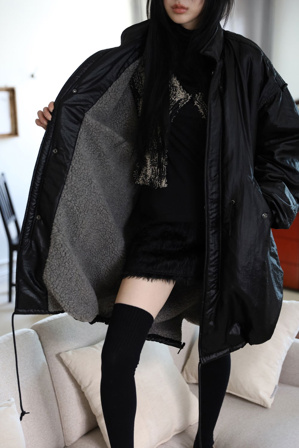 코트 모델 착용 이미지-S1L15