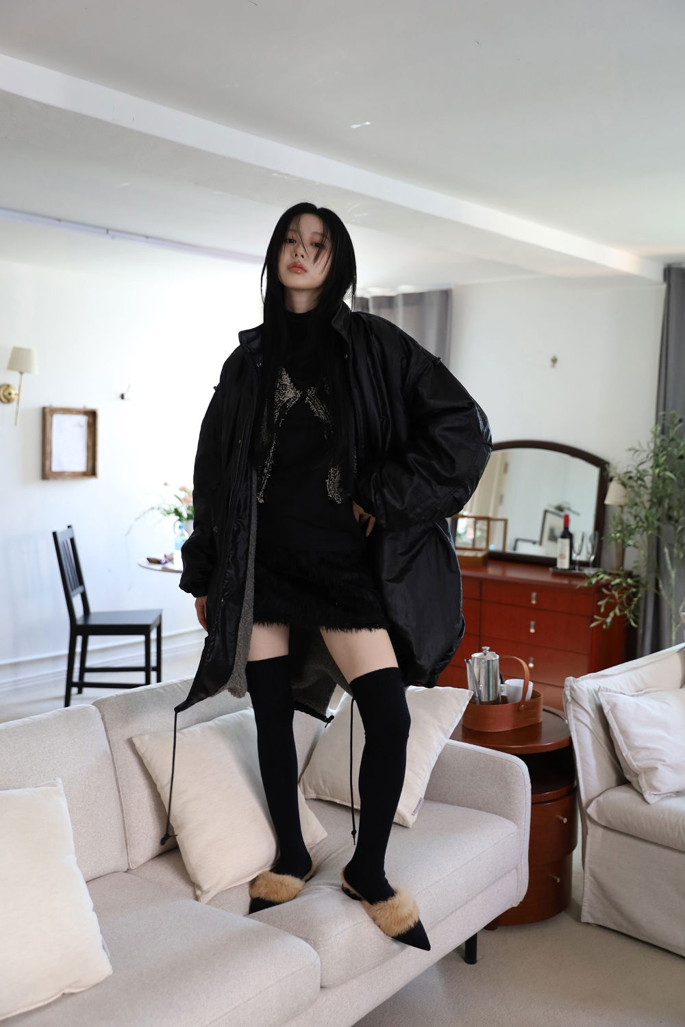 코트 모델 착용 이미지-S1L36