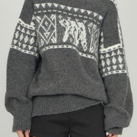 Grey Boxy Knit KN022