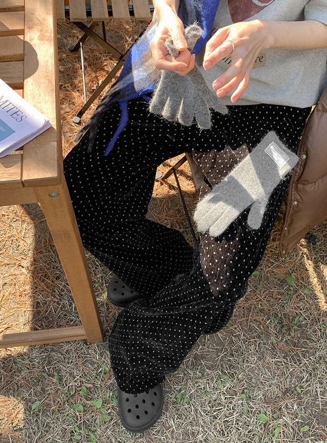 Sweet Velvet Banding Dot Wide Pants 85172 長褲