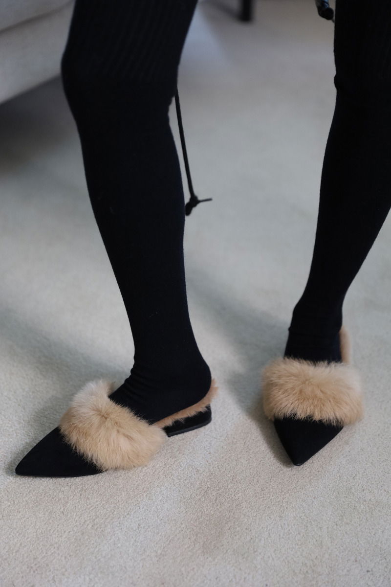 Say Stiletto Fur Mule 跟鞋