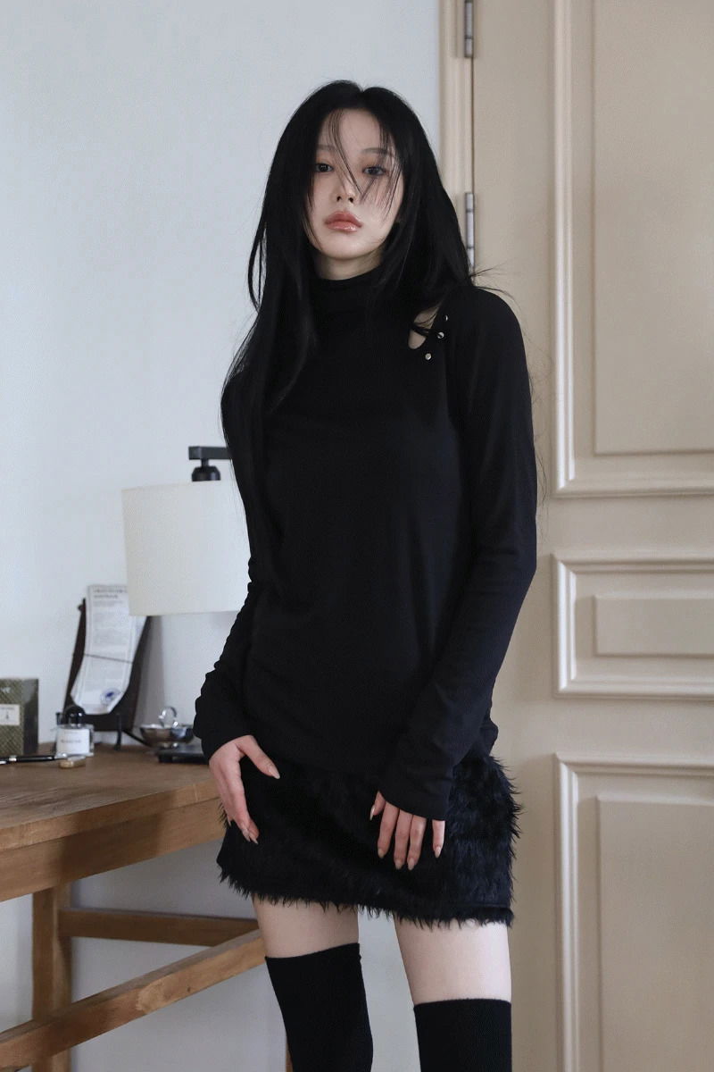 起毛ホルダムスリットポーラーTシャツ