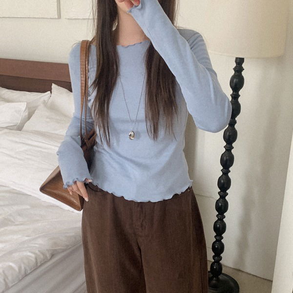 Avero Fleece-lined wave long-sleeved T-shirt 长袖上衣