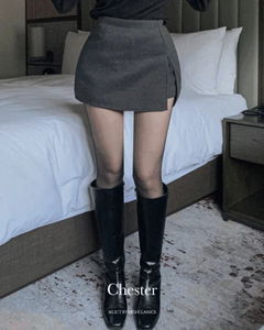 Chester Winter Skirt Skirt Pants Side Slit Wool Mini Skirt