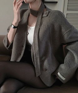 더모어 울78% 머플러 자켓 -4 color