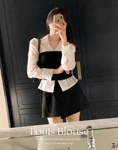 Louis V-Neck V-neck Slim Blouse