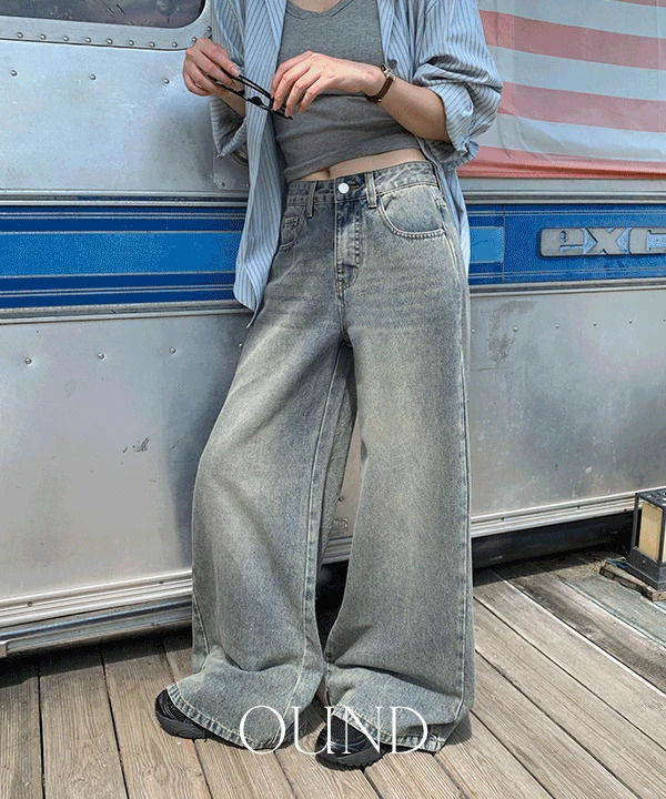 소브 와이드 데님 팬츠 -3color