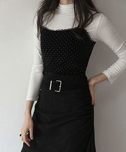 Diell Soft Velvet Dot Lace Sleeveless