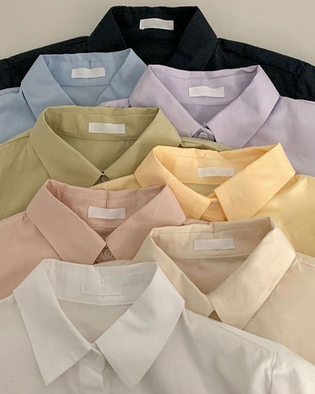 パステルクロップデイリー半袖シャツ